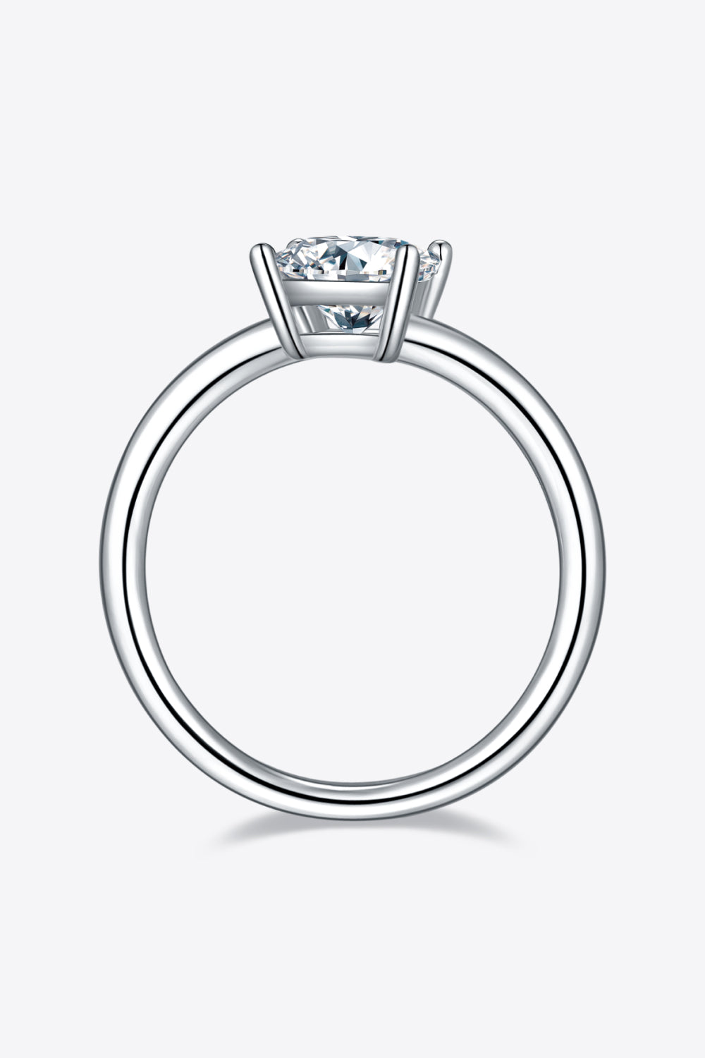 Bague solitaire en argent sterling 925 avec moissanite de 1 carat