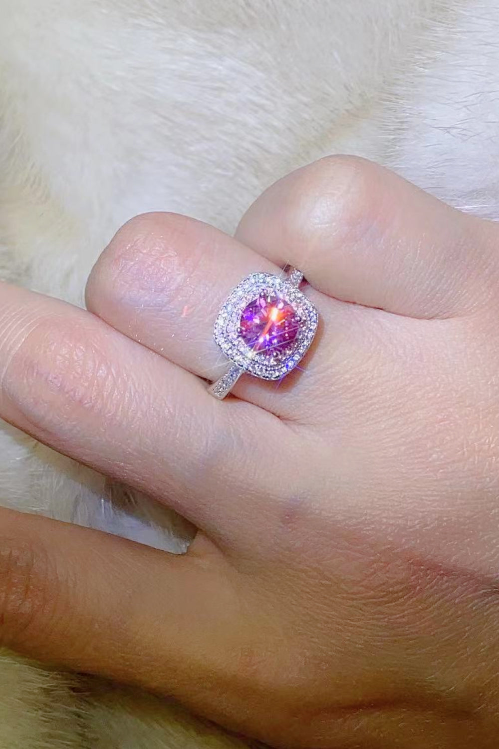 Bague bicolore en moissanite de 1 carat