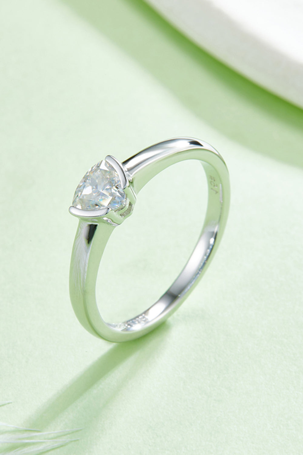 Bague solitaire en argent sterling 925 avec moissanite