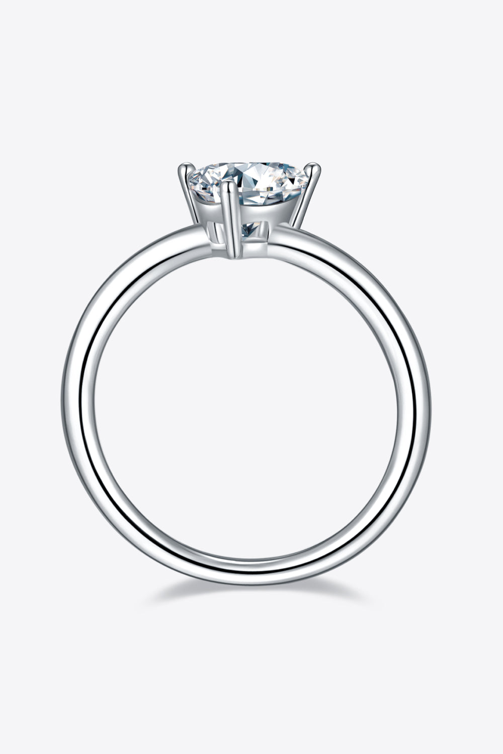 Bague solitaire en argent sterling 925 avec moissanite de 1 carat