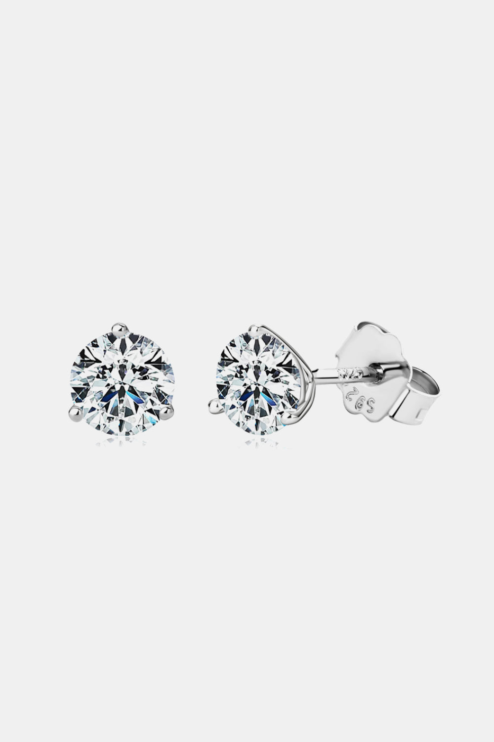 Boucles d'oreilles à tige en argent sterling 925 avec moissanite