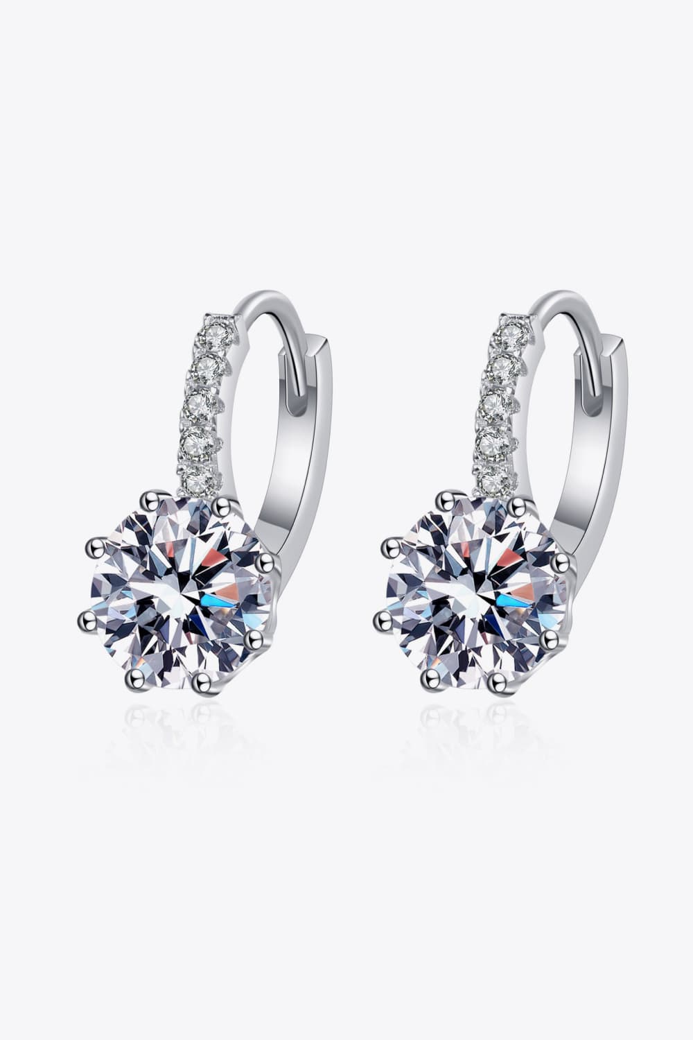 Boucles d'oreilles en argent sterling 925 avec moissanite de 4 carats