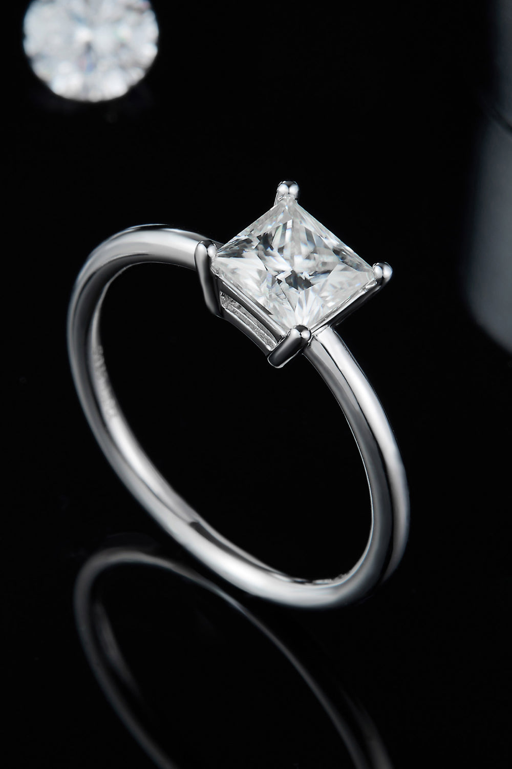 Bague solitaire en argent sterling 925 avec moissanite de 1 carat