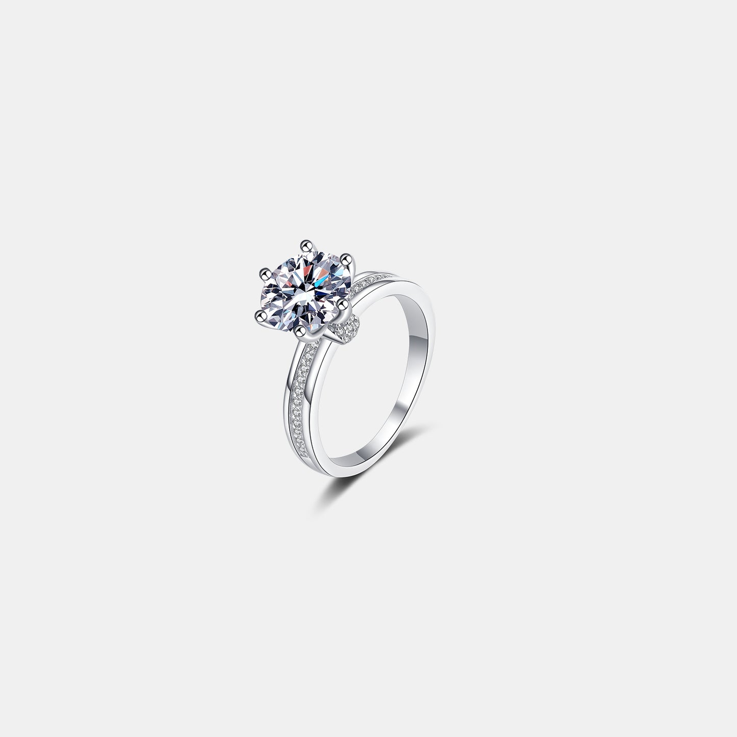 Bague en argent sterling 925 avec moissanite de 3 carats