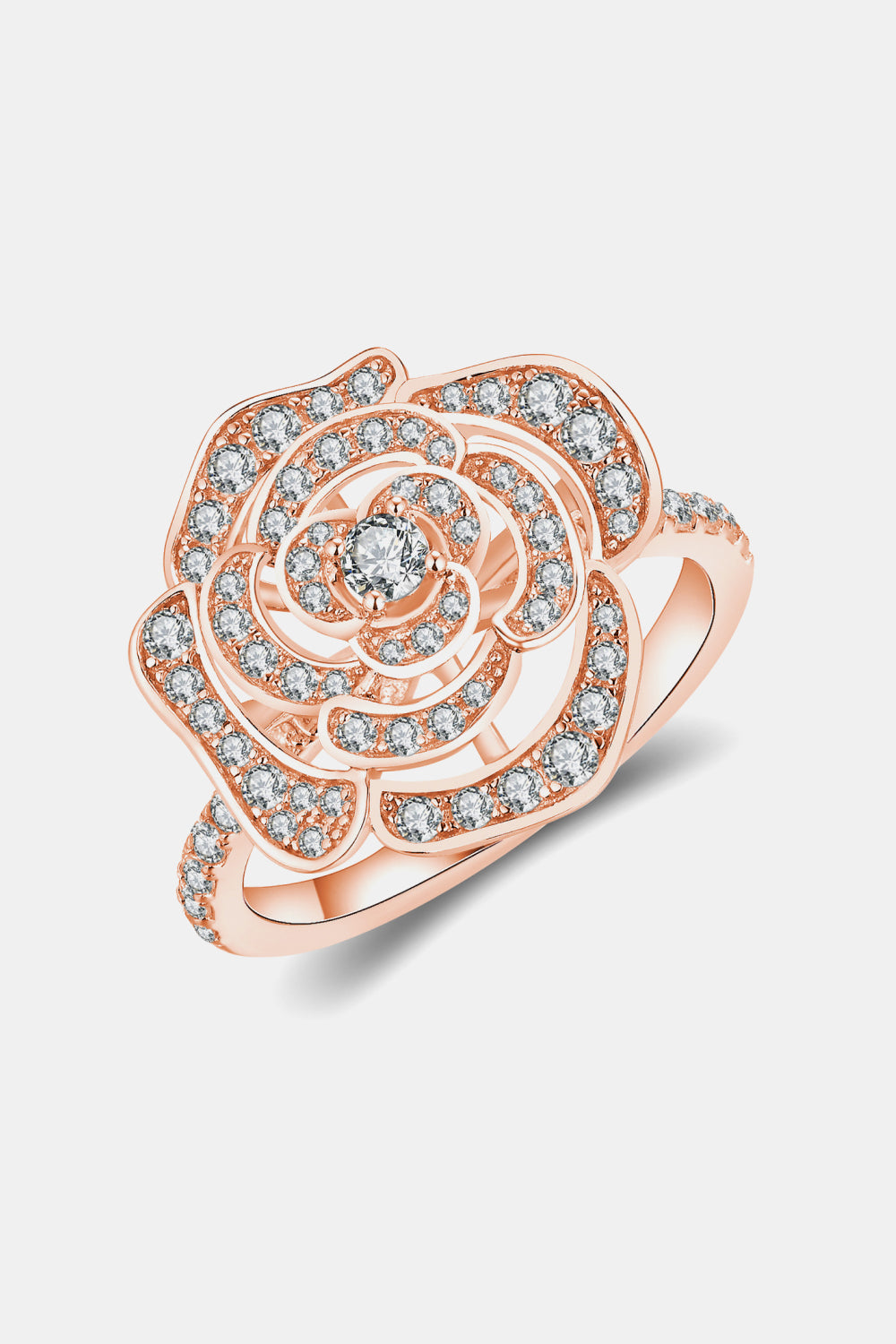 Bague en forme de fleur en moissanite