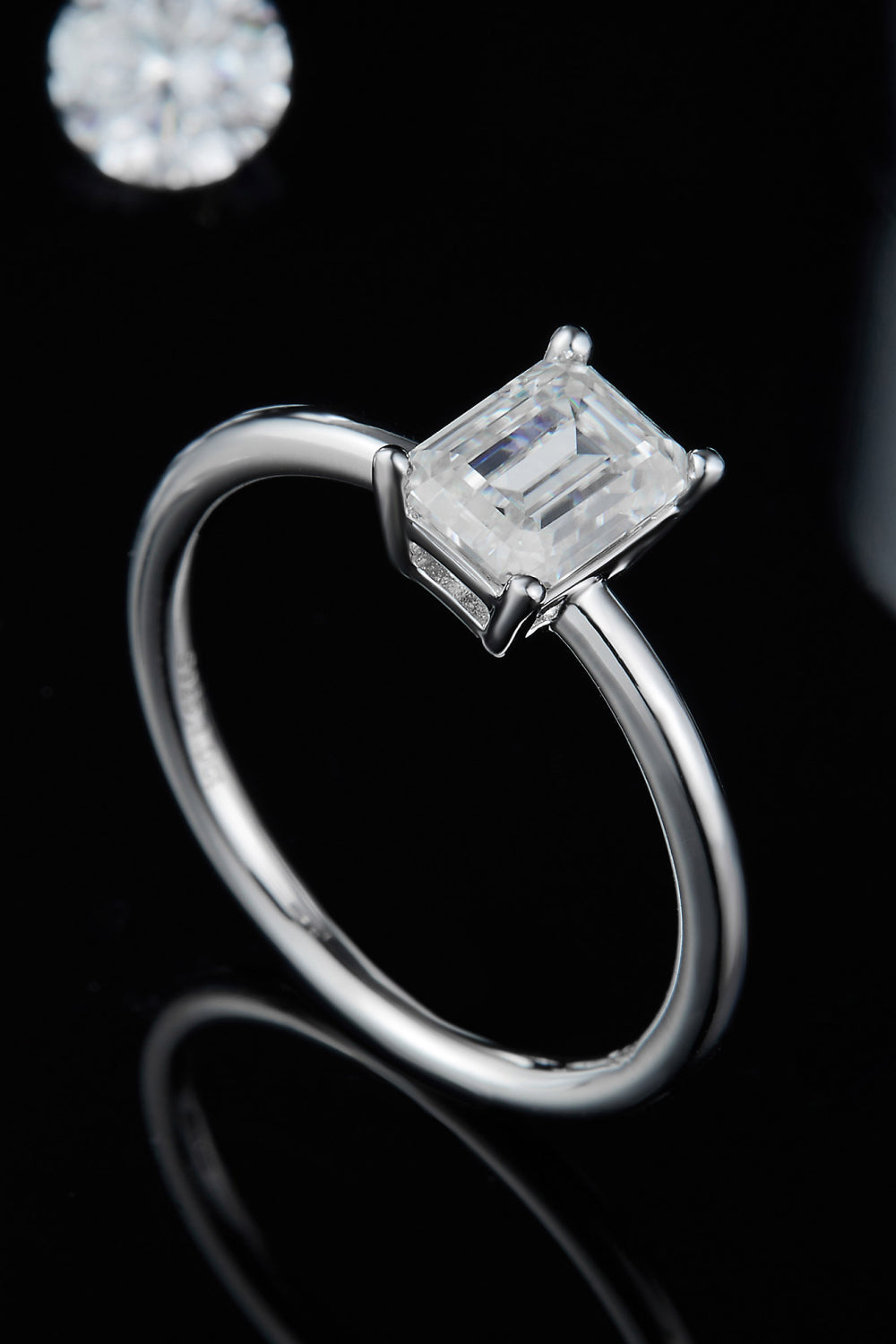 Bague solitaire en argent sterling 925 avec moissanite de 1 carat