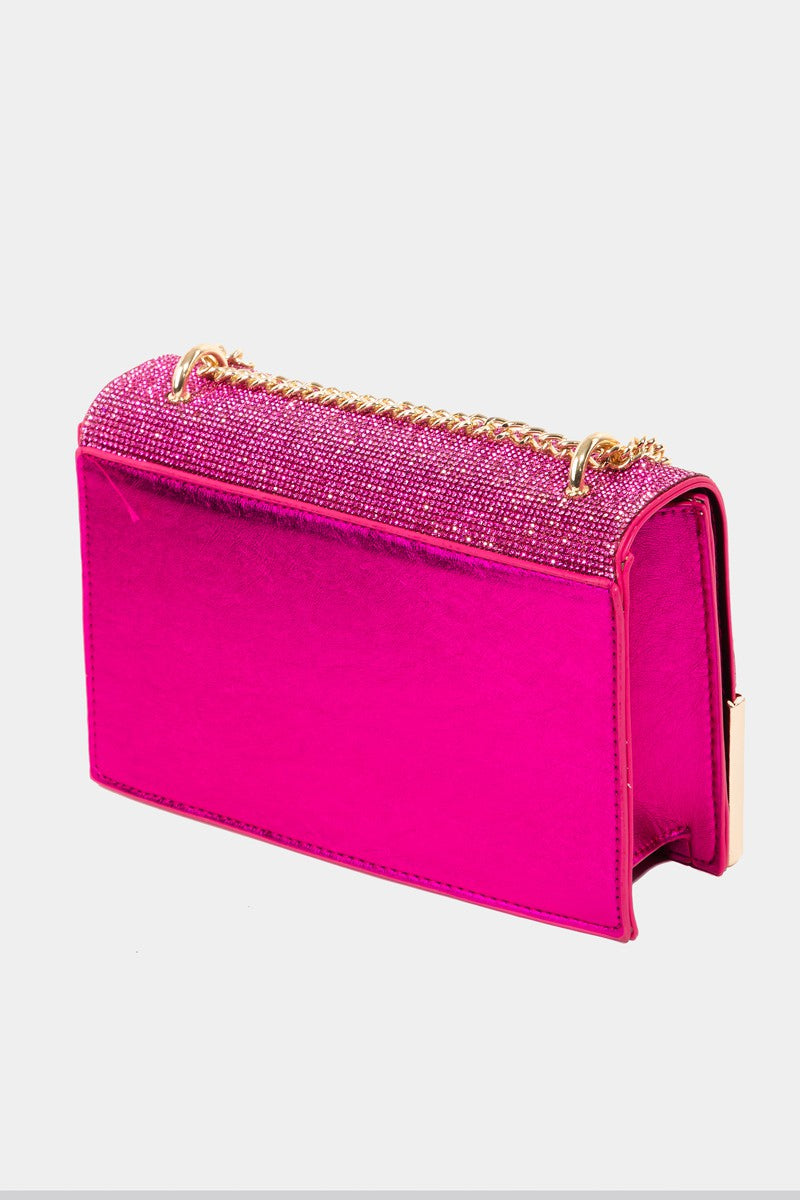 Sac à bandoulière rectangulaire avec strass Fame