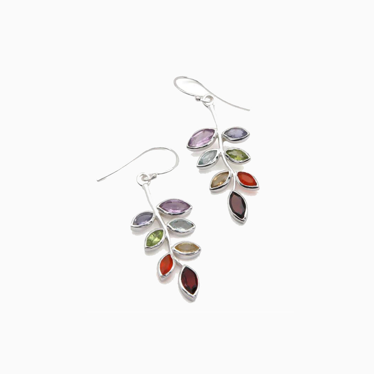 Boucles d'oreilles en alliage en forme de feuille