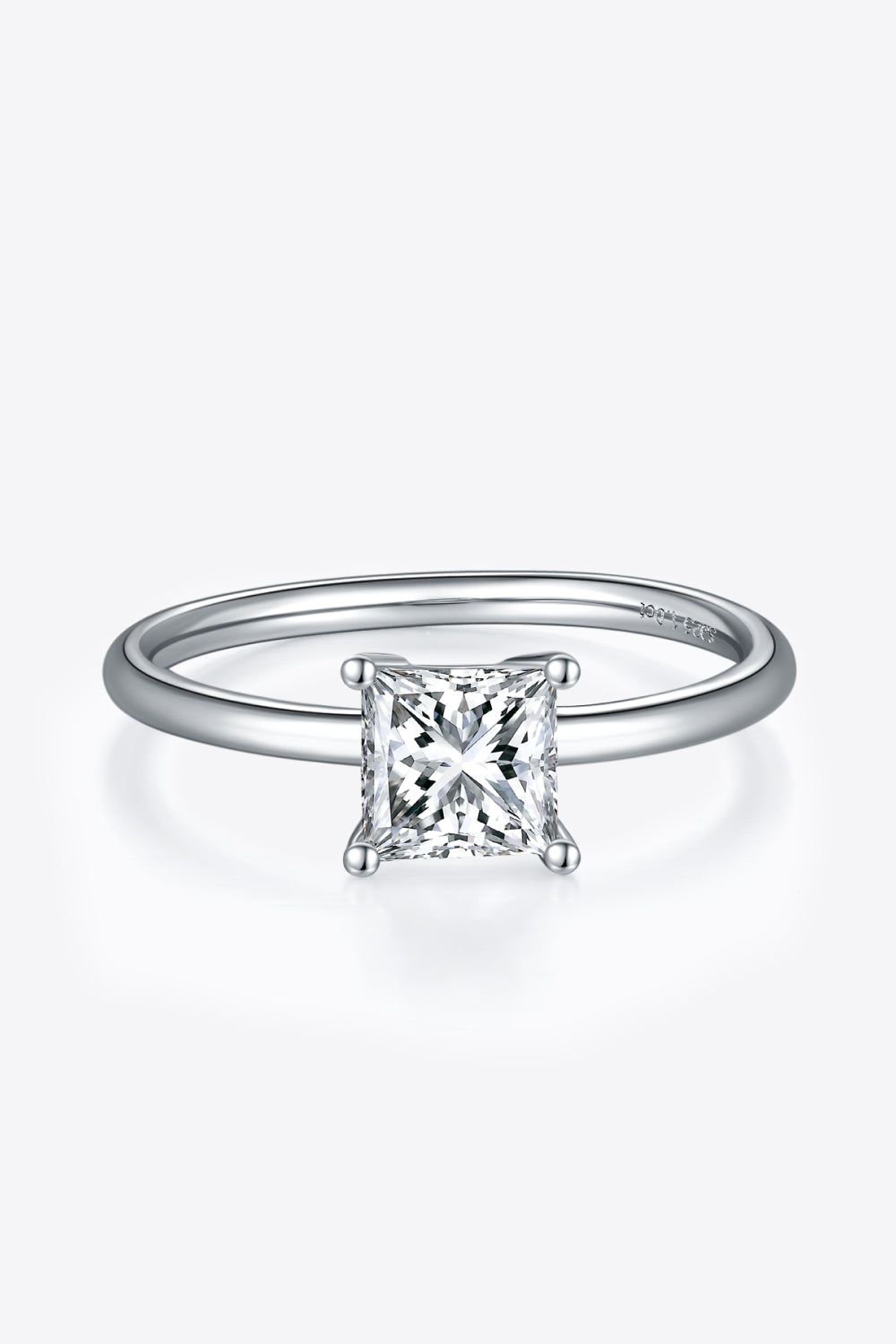 Bague solitaire en argent sterling 925 avec moissanite de 1 carat