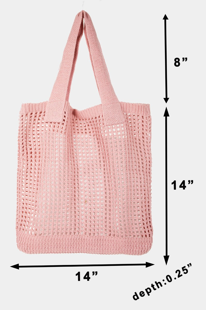 Sac fourre-tout en tricot pointelle Fame