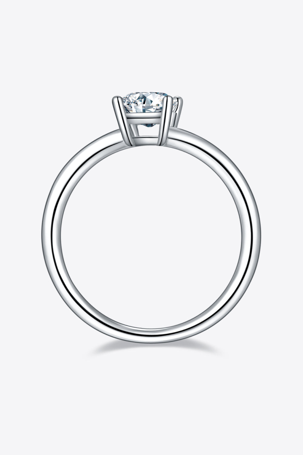 Bague solitaire en argent sterling 925 avec moissanite de 1 carat