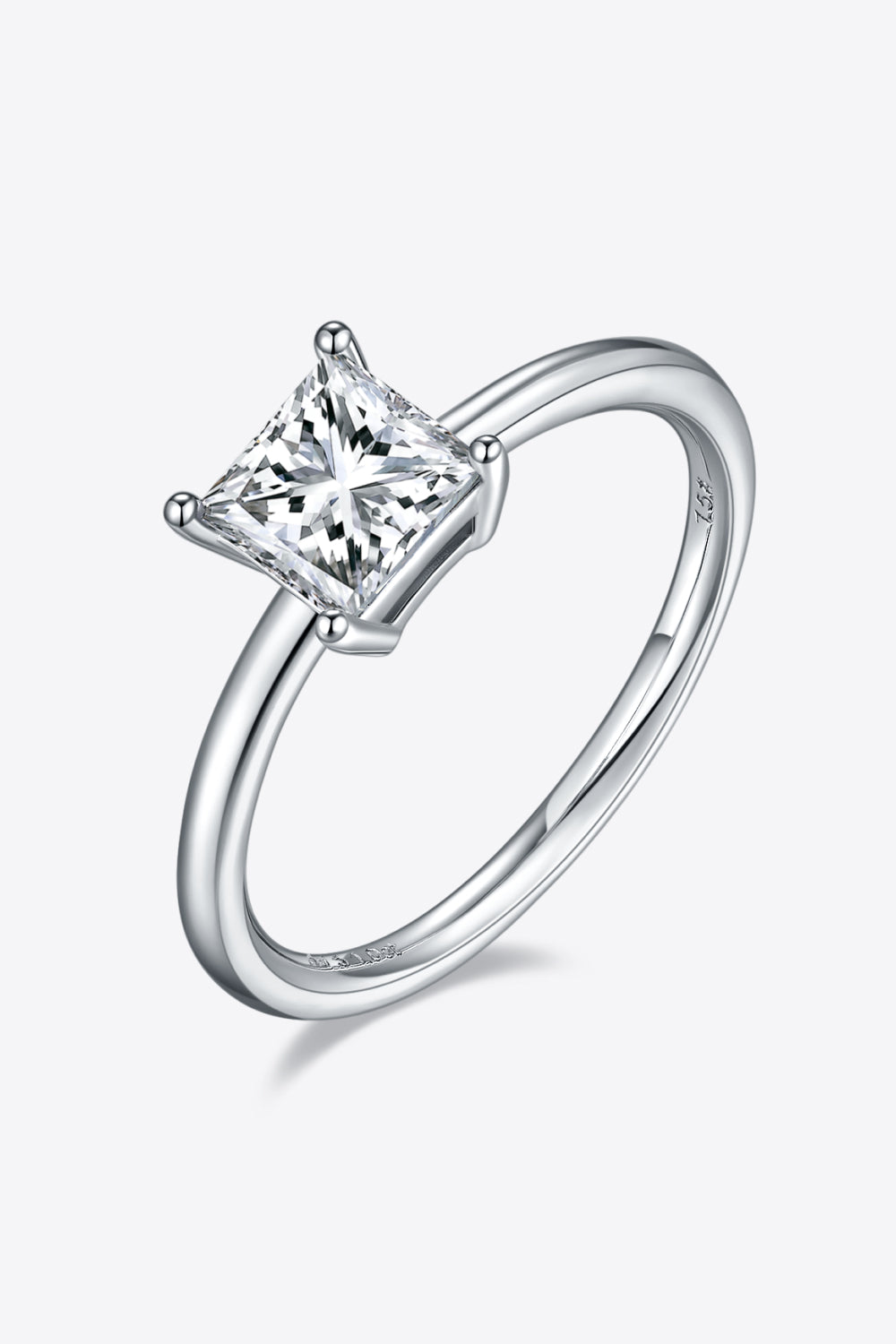 Bague solitaire en argent sterling 925 avec moissanite de 1 carat