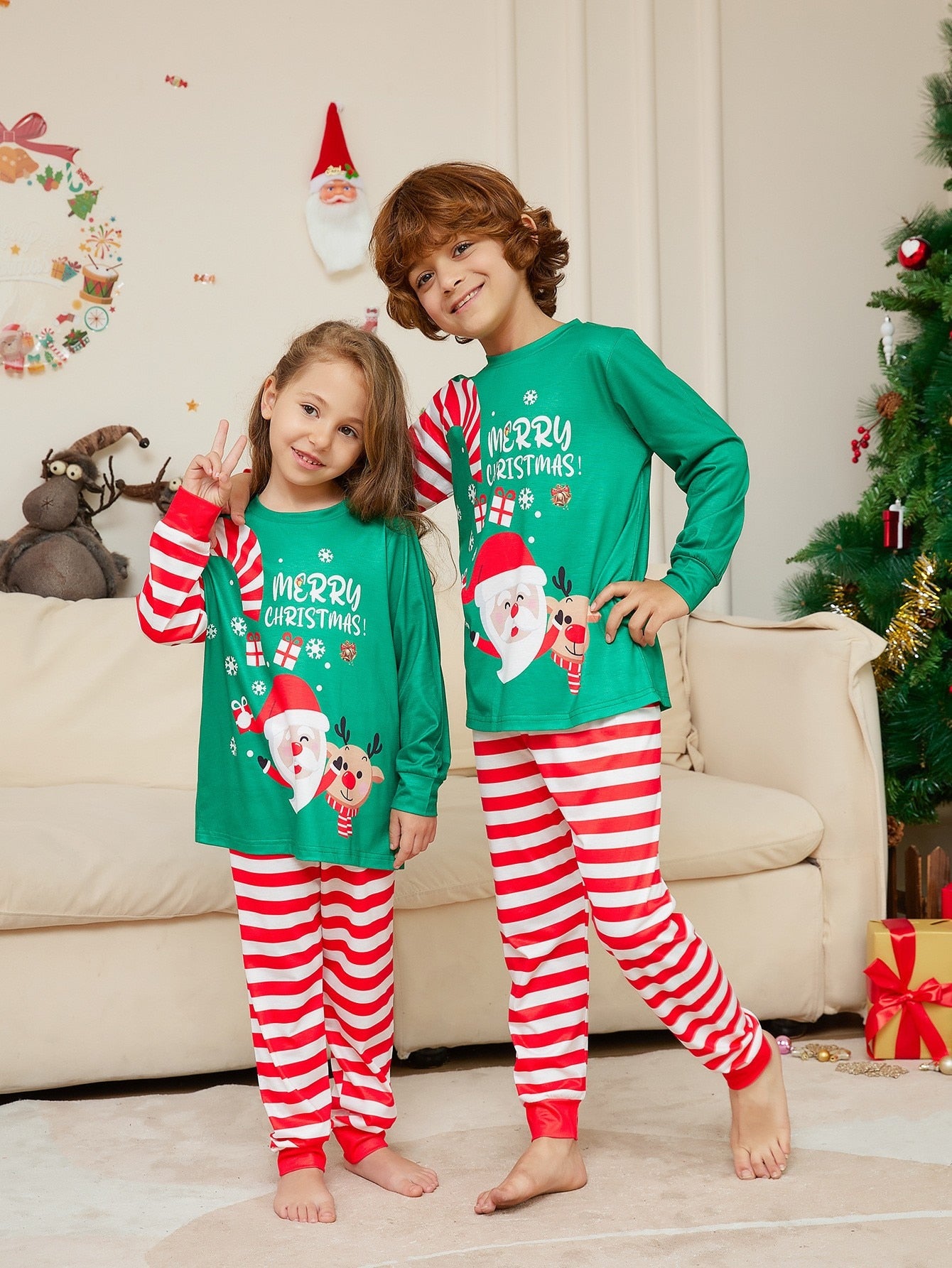 Pyjamas de Noël assortis pour toute la famille, tenues pour adultes, enfants et bébés