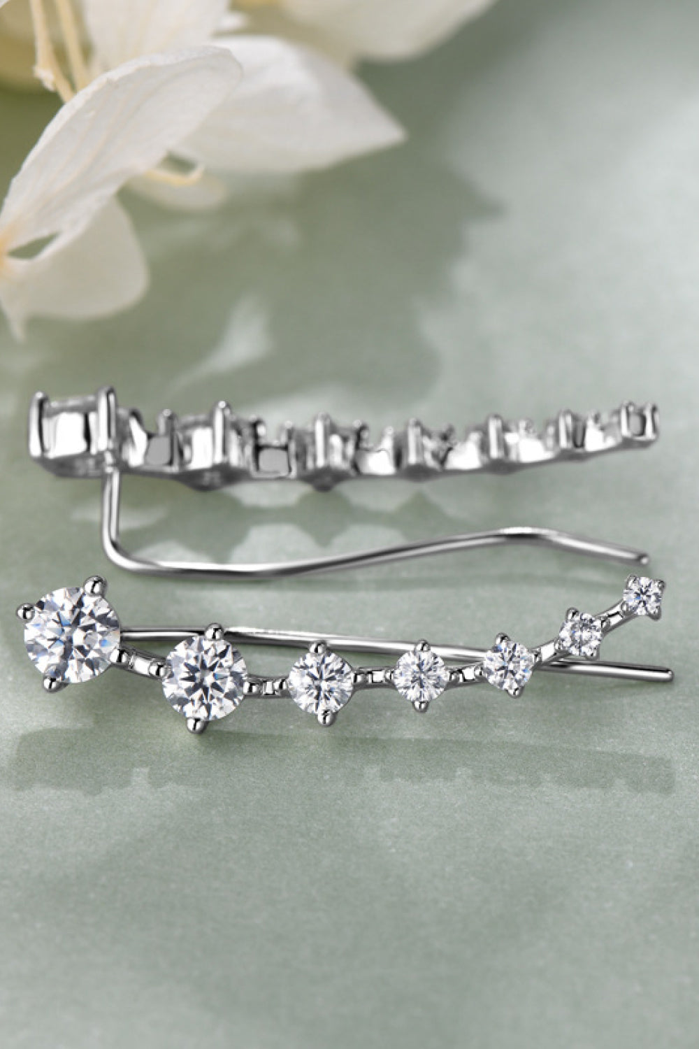 Boucles d'oreilles en argent sterling 925 avec moissanite de 1,9 carat