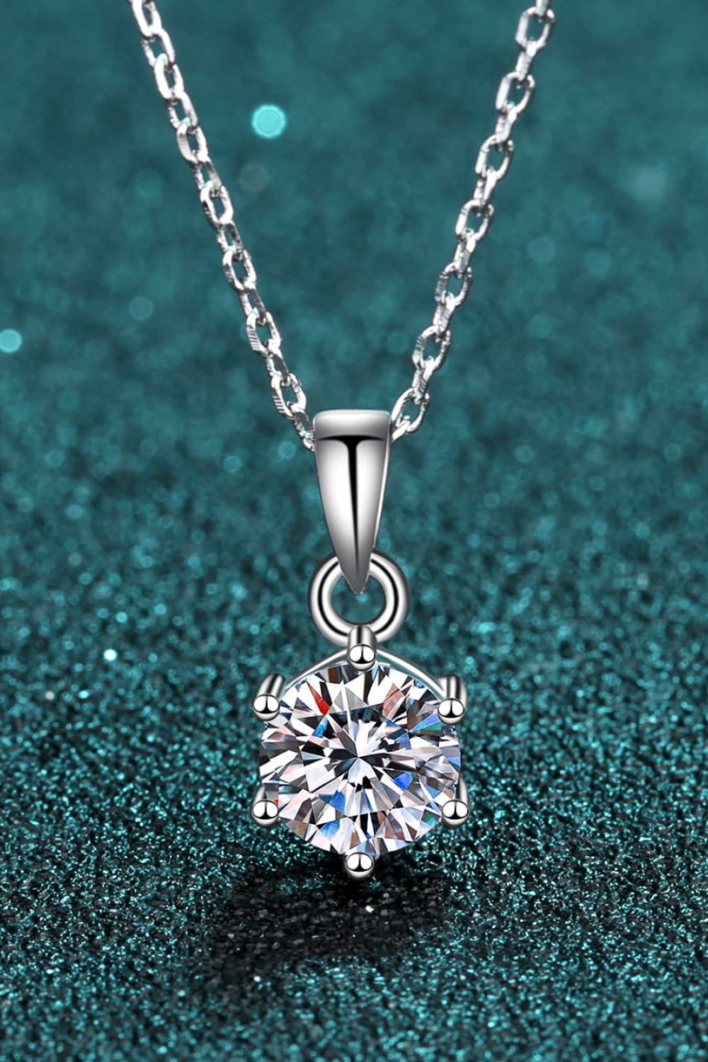 Collier en argent sterling 925 avec moissanite de 1 carat