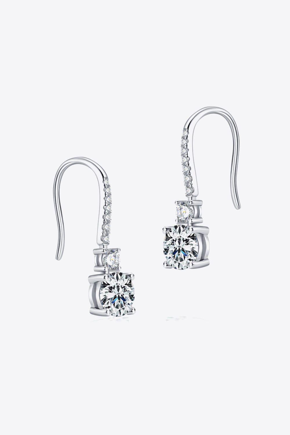 Boucles d'oreilles pendantes en argent sterling 925 avec moissanite de 2 carats