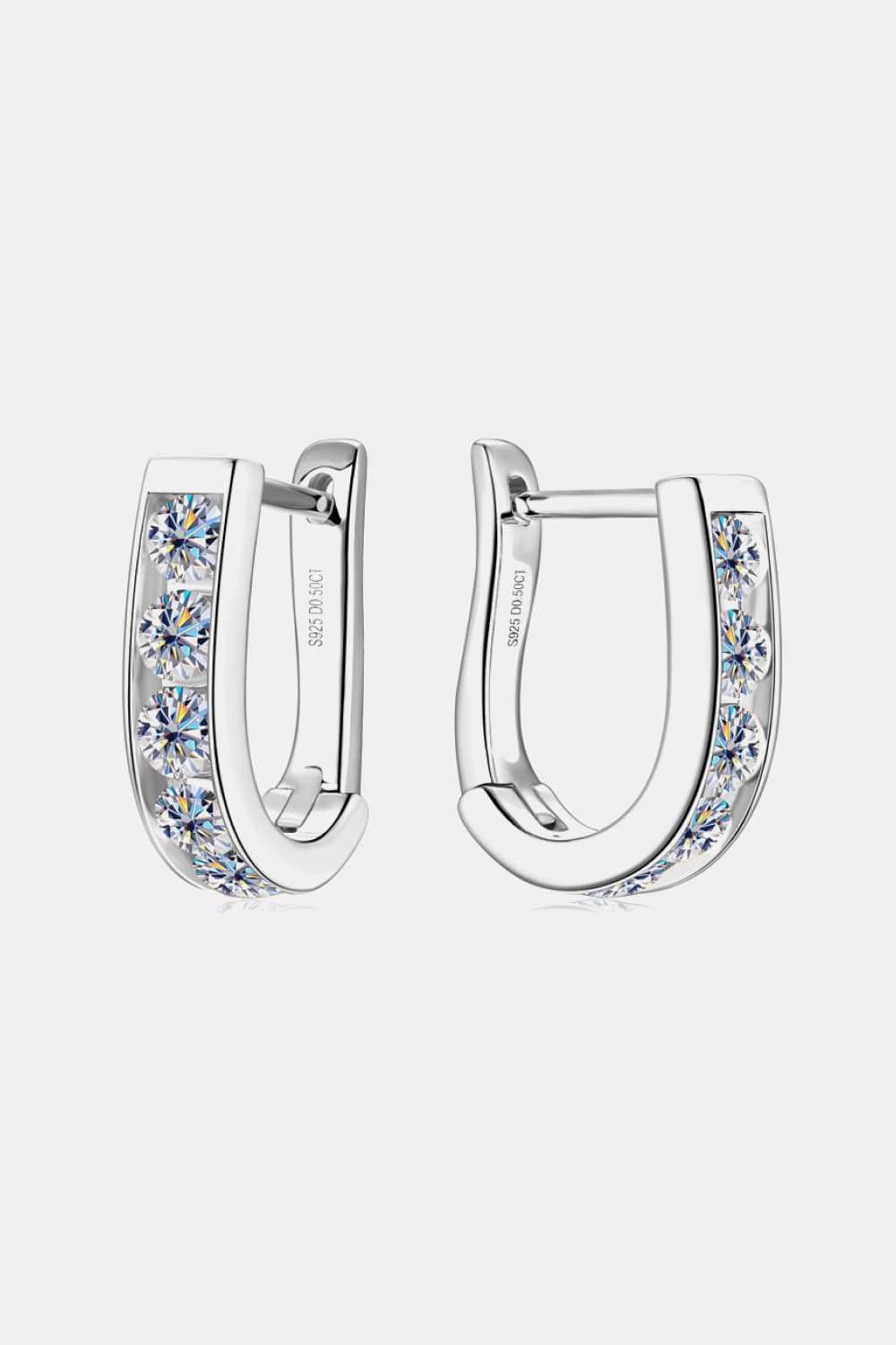 Boucles d'oreilles en argent sterling 925 avec moissanite de 1 carat