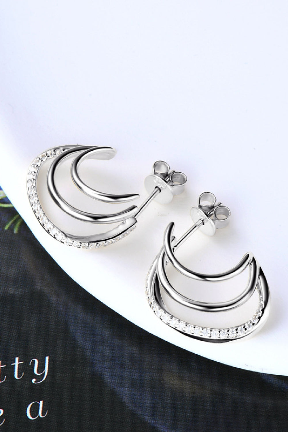 Boucles d'oreilles en argent sterling 925 avec moissanite