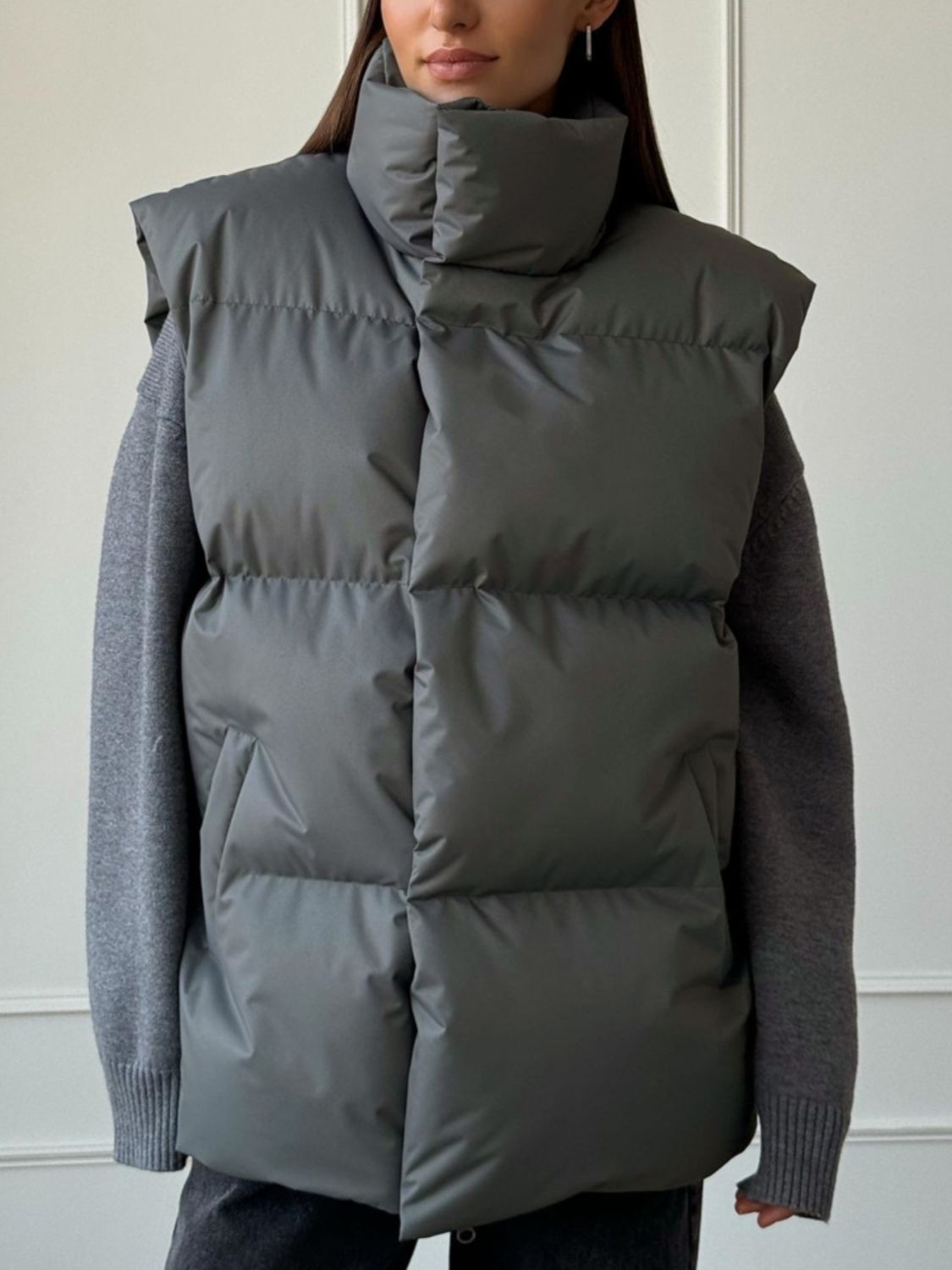 Gilet à col roulé zippé