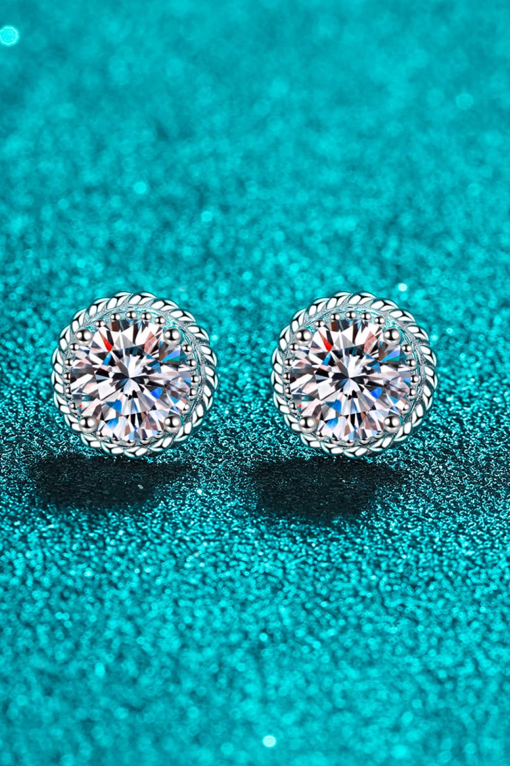 Boucles d'oreilles à tige en argent sterling 925 avec moissanite de 2 carats