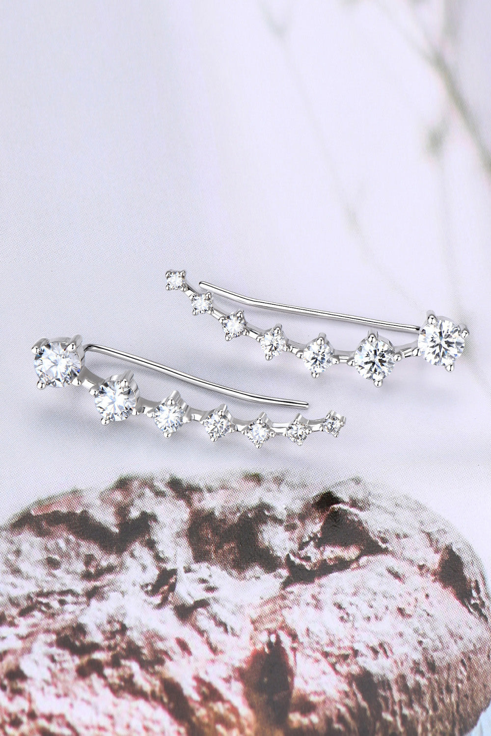 Boucles d'oreilles en argent sterling 925 avec moissanite de 1,9 carat