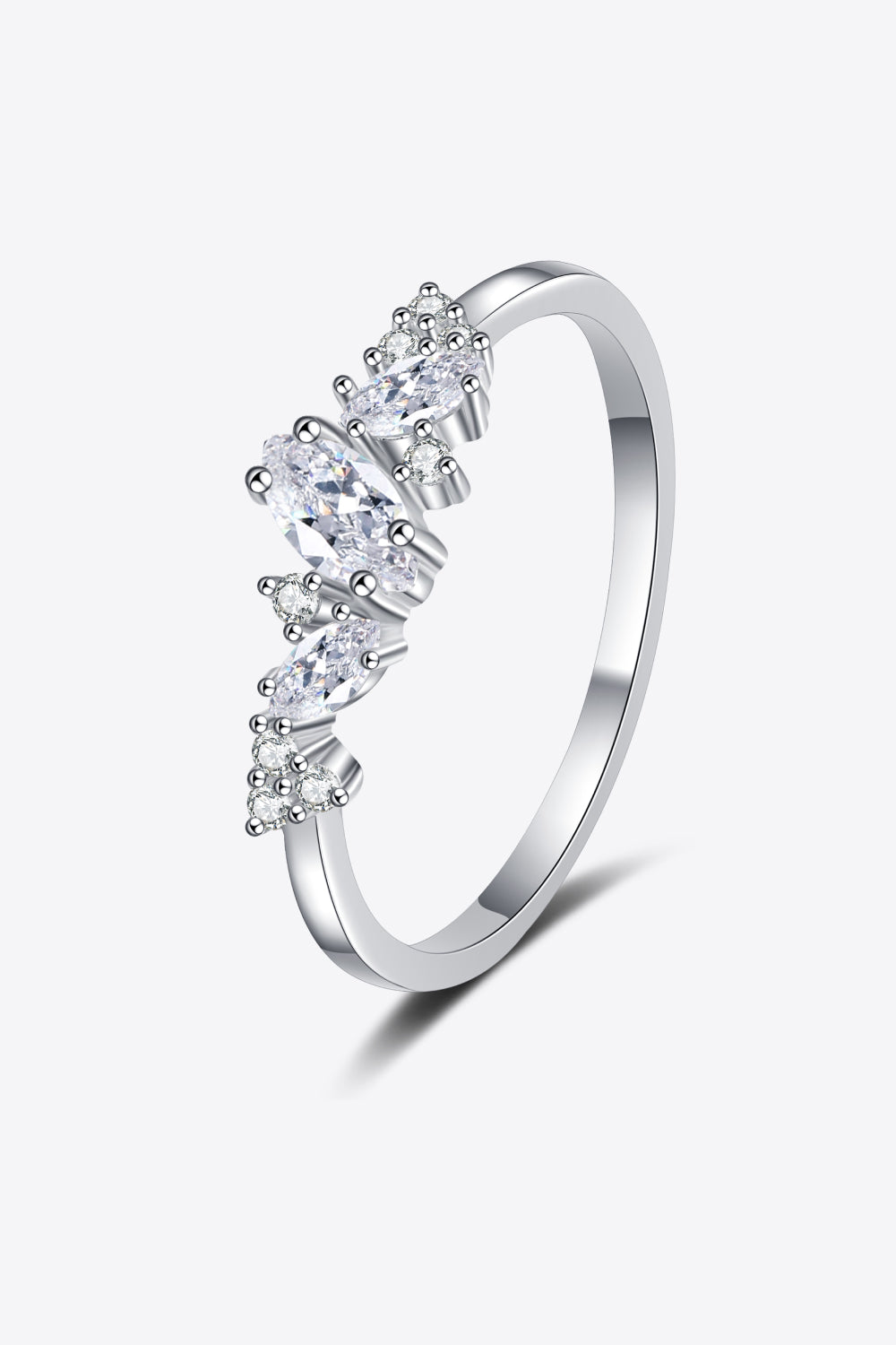 Bague Adored Moissanite plaquée rhodium