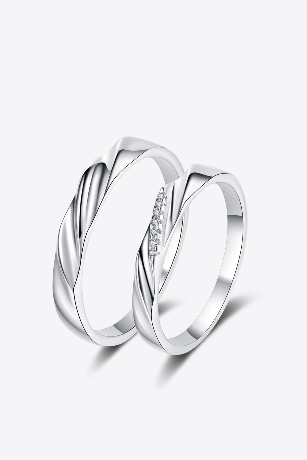 Bague minimaliste en argent sterling 925 plaqué rhodium