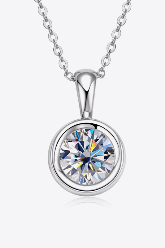 Collier en argent sterling 925 avec moissanite de 2 carats