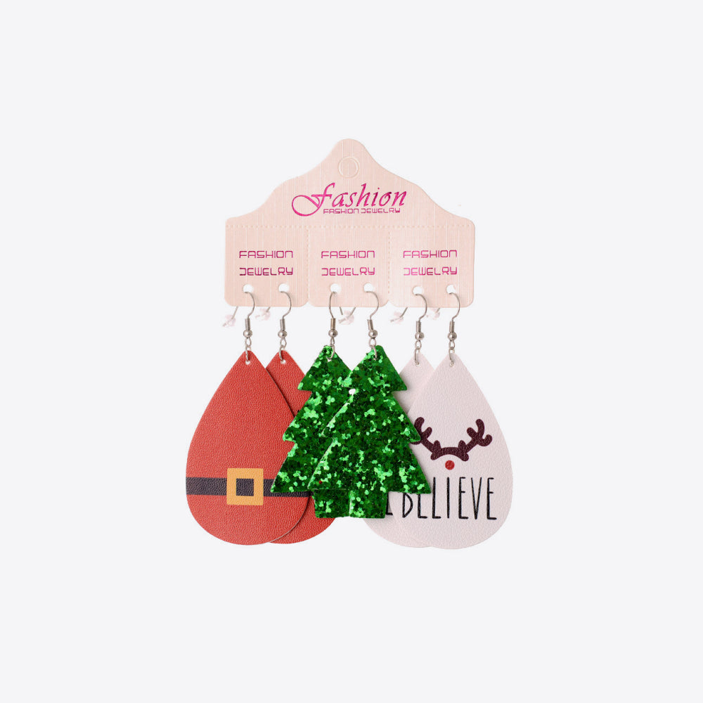 Ensemble de boucles d'oreilles de Noël en PU