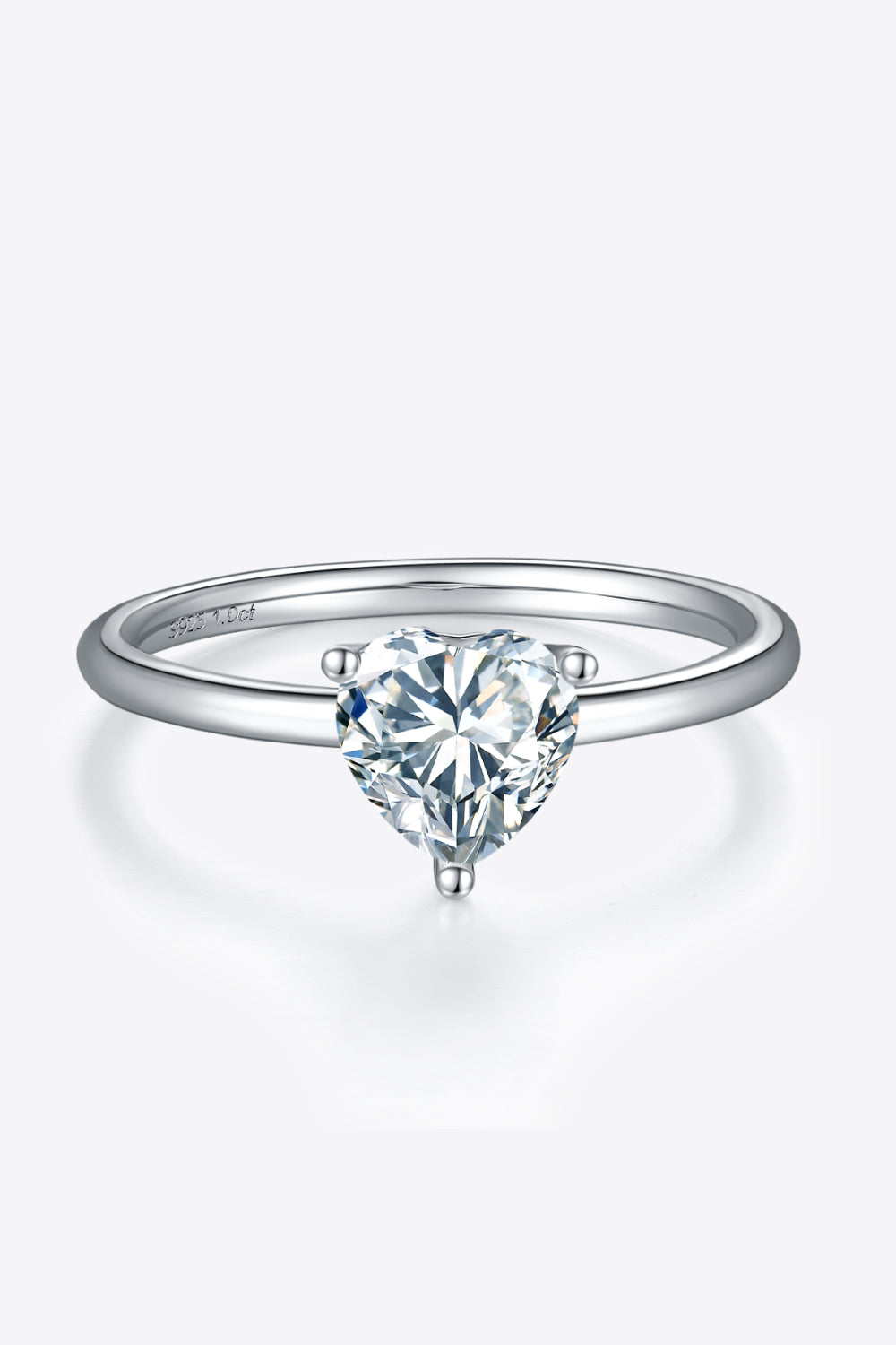 Bague solitaire en argent sterling 925 avec moissanite de 1 carat