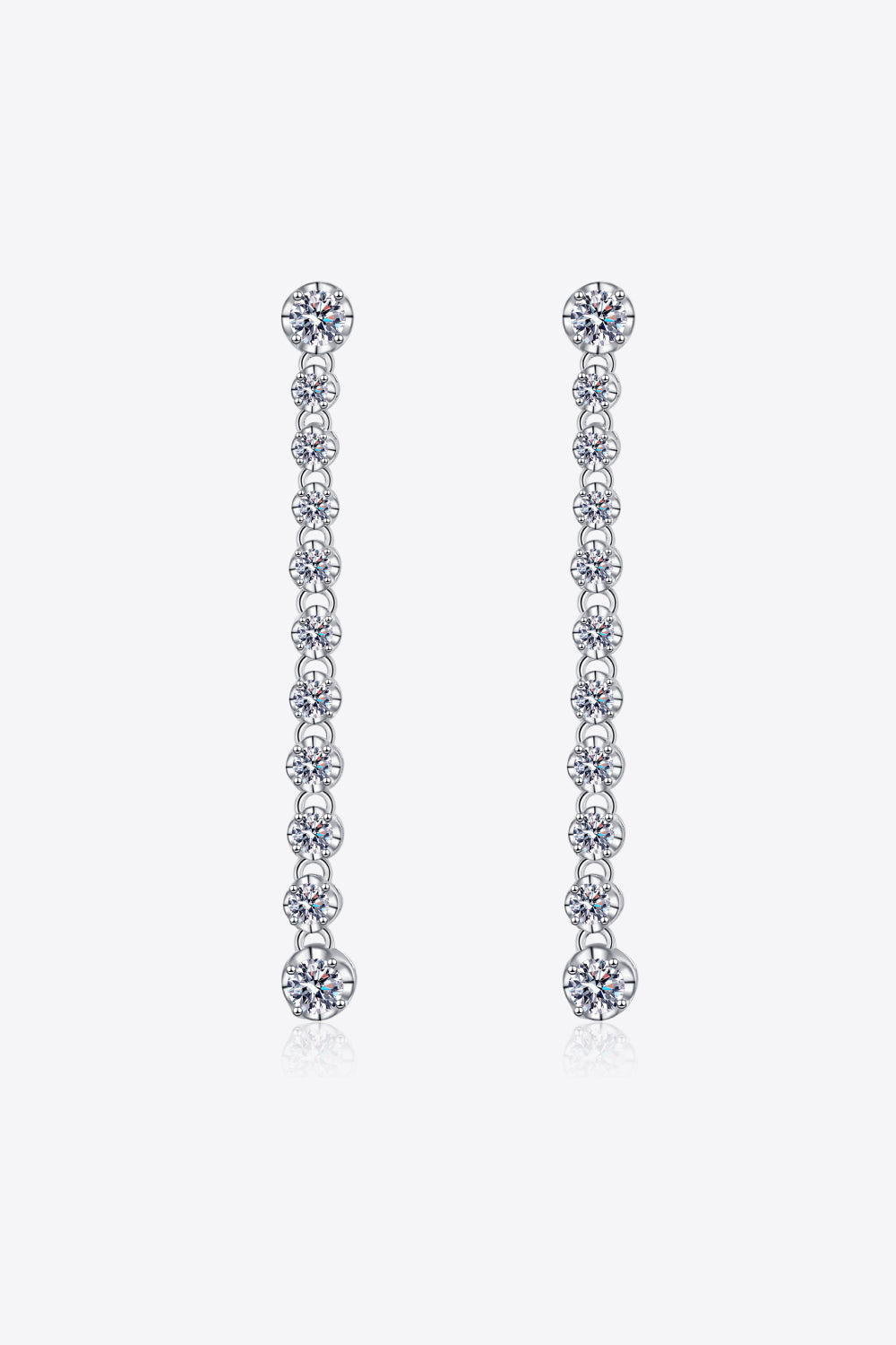 Boucles d'oreilles longues Adored en moissanite de 1,18 carat