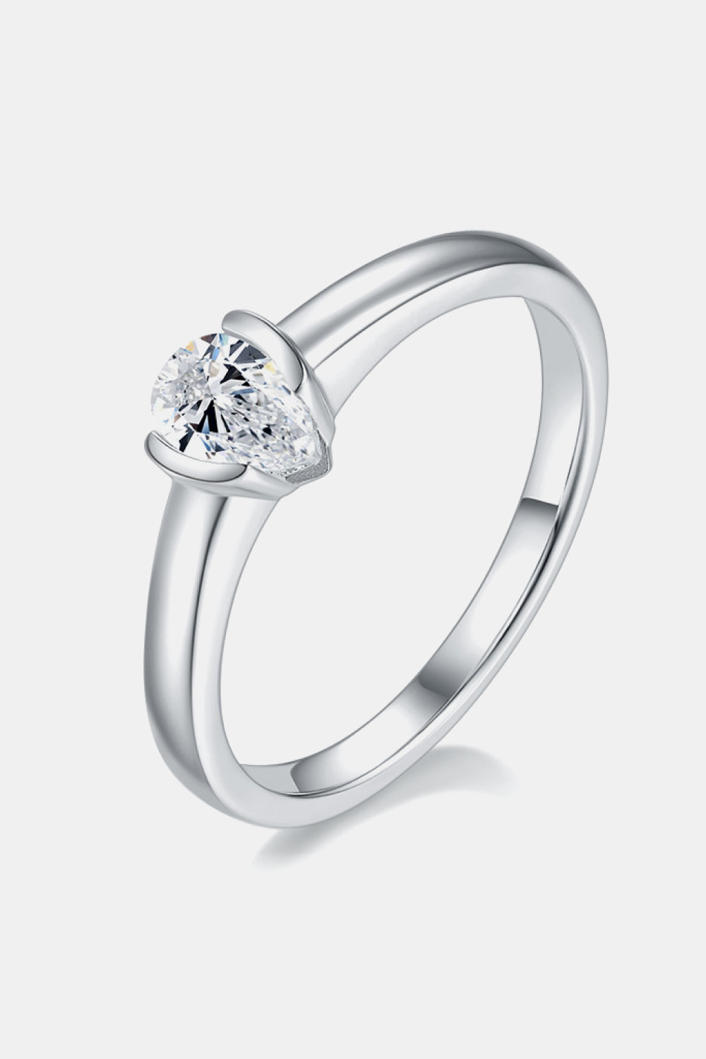 Bague solitaire en argent sterling 925 avec moissanite