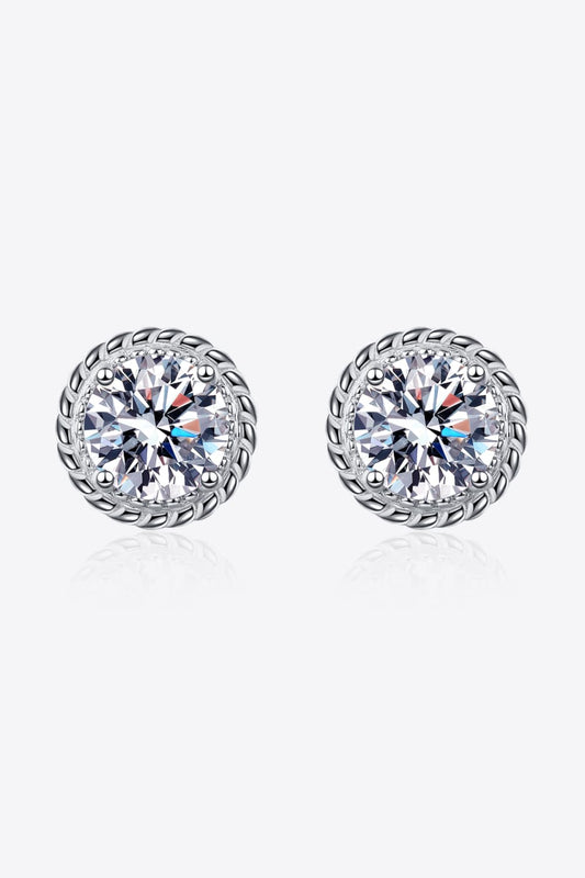 Boucles d'oreilles à tige en argent sterling 925 avec moissanite de 2 carats