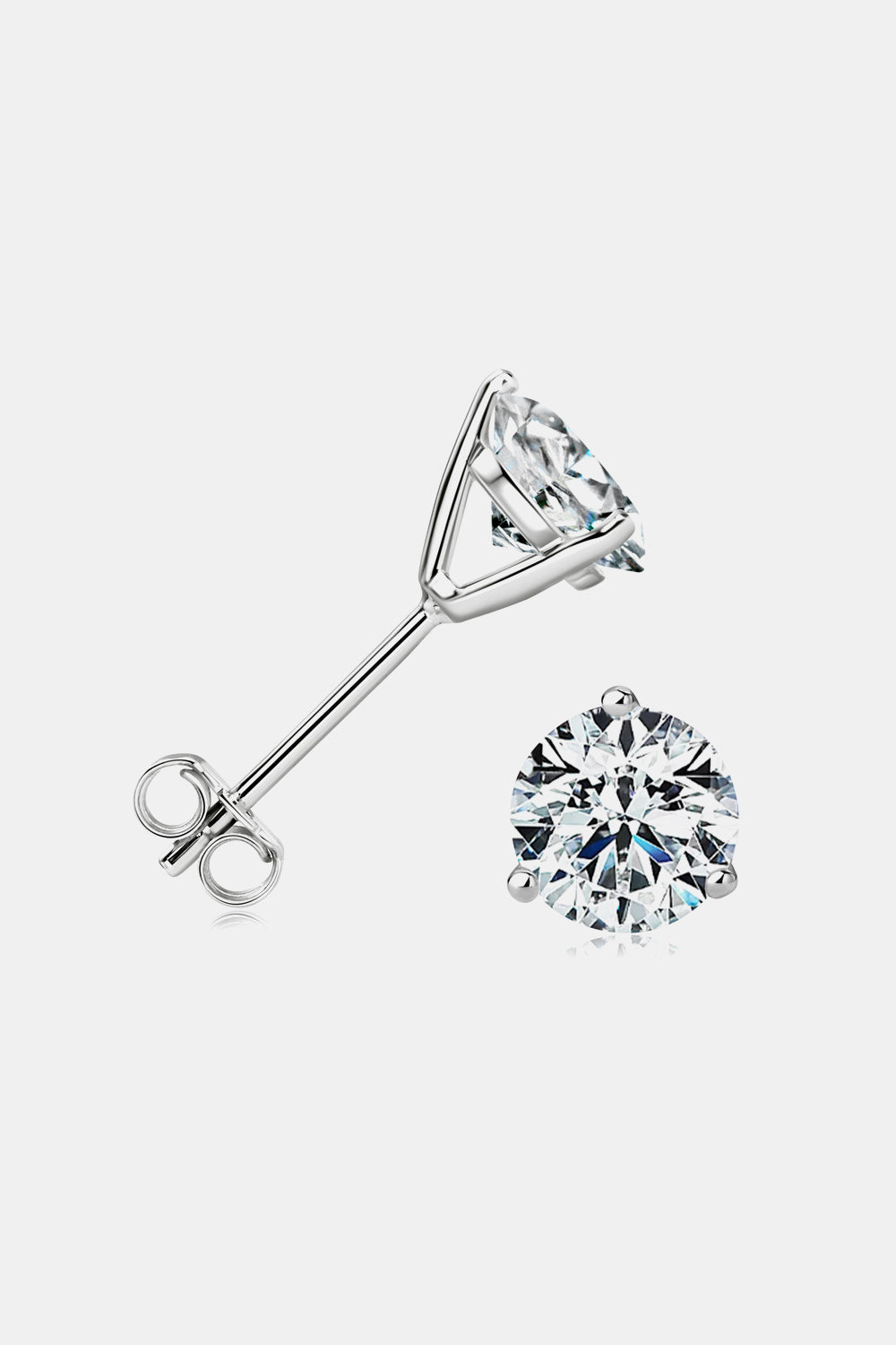 Boucles d'oreilles à tige en argent sterling 925 avec moissanite de 2 carats