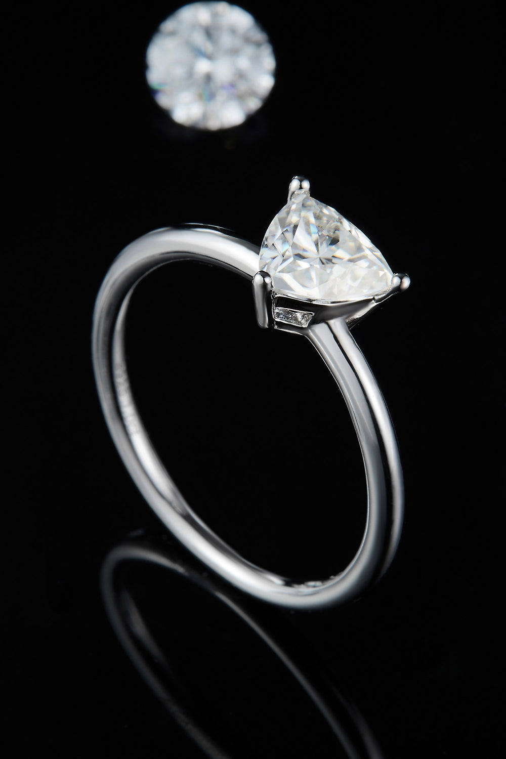 Bague solitaire en argent sterling 925 avec moissanite de 1 carat