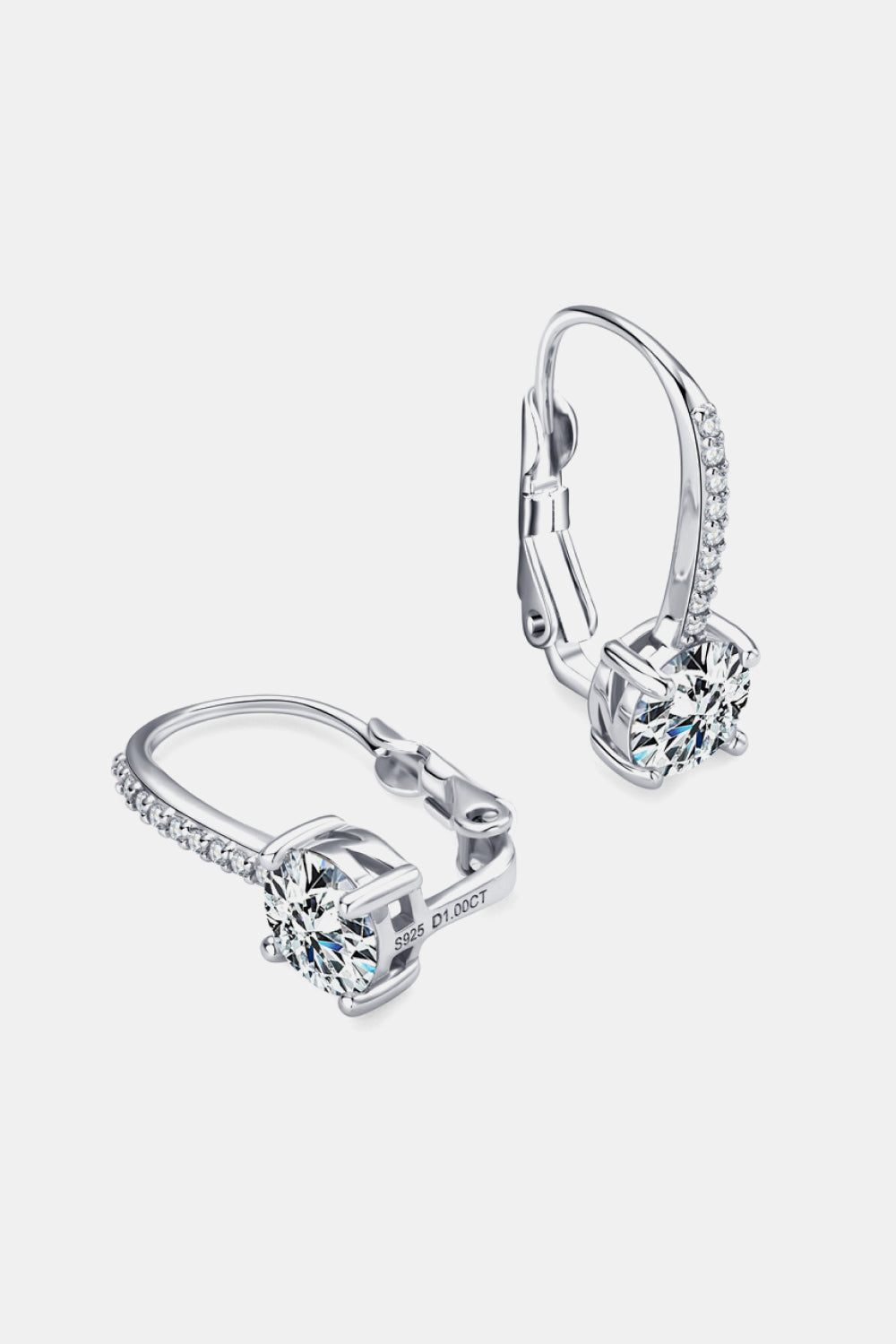 Boucles d'oreilles en argent sterling 925 avec moissanite de 2 carats