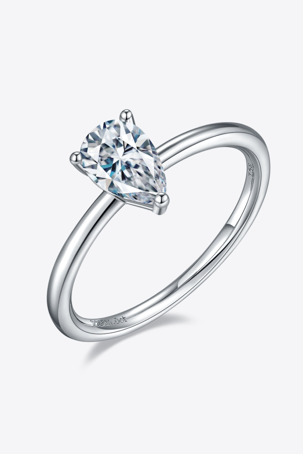 Bague solitaire en argent sterling 925 avec moissanite de 1 carat