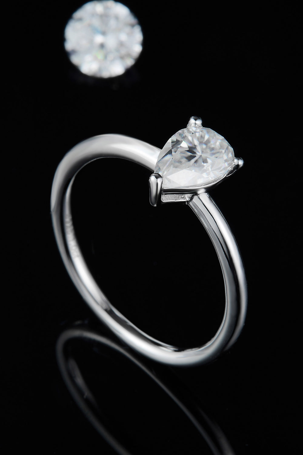 Bague solitaire en argent sterling 925 avec moissanite de 1 carat