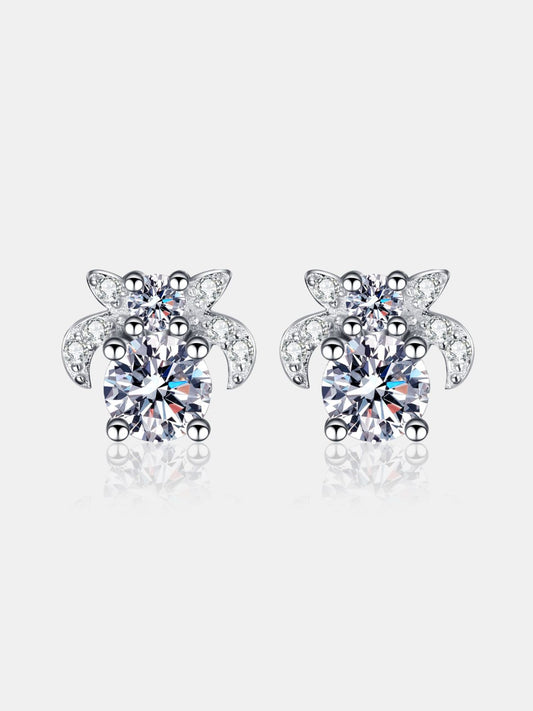 Boucles d'oreilles à tige en argent sterling 925 avec moissanite de 1 carat