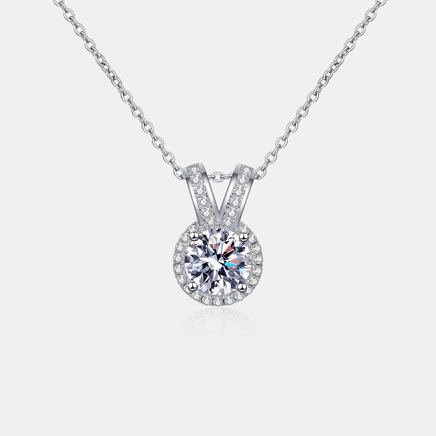 Collier pendentif en forme d'oreilles de lapin en moissanite de 1 carat