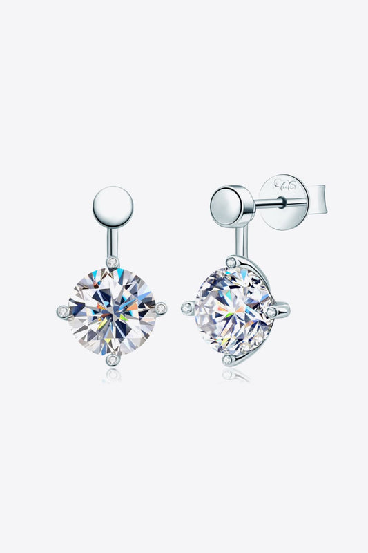 Boucles d'oreilles pendantes Adored en moissanite de 4 carats