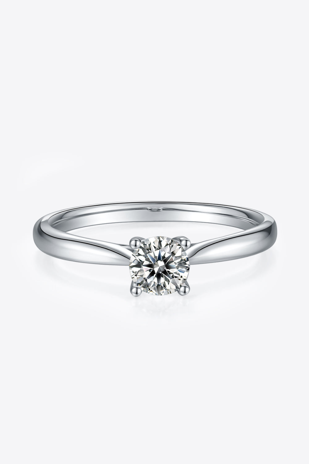 Bague solitaire en argent sterling 925 avec moissanite