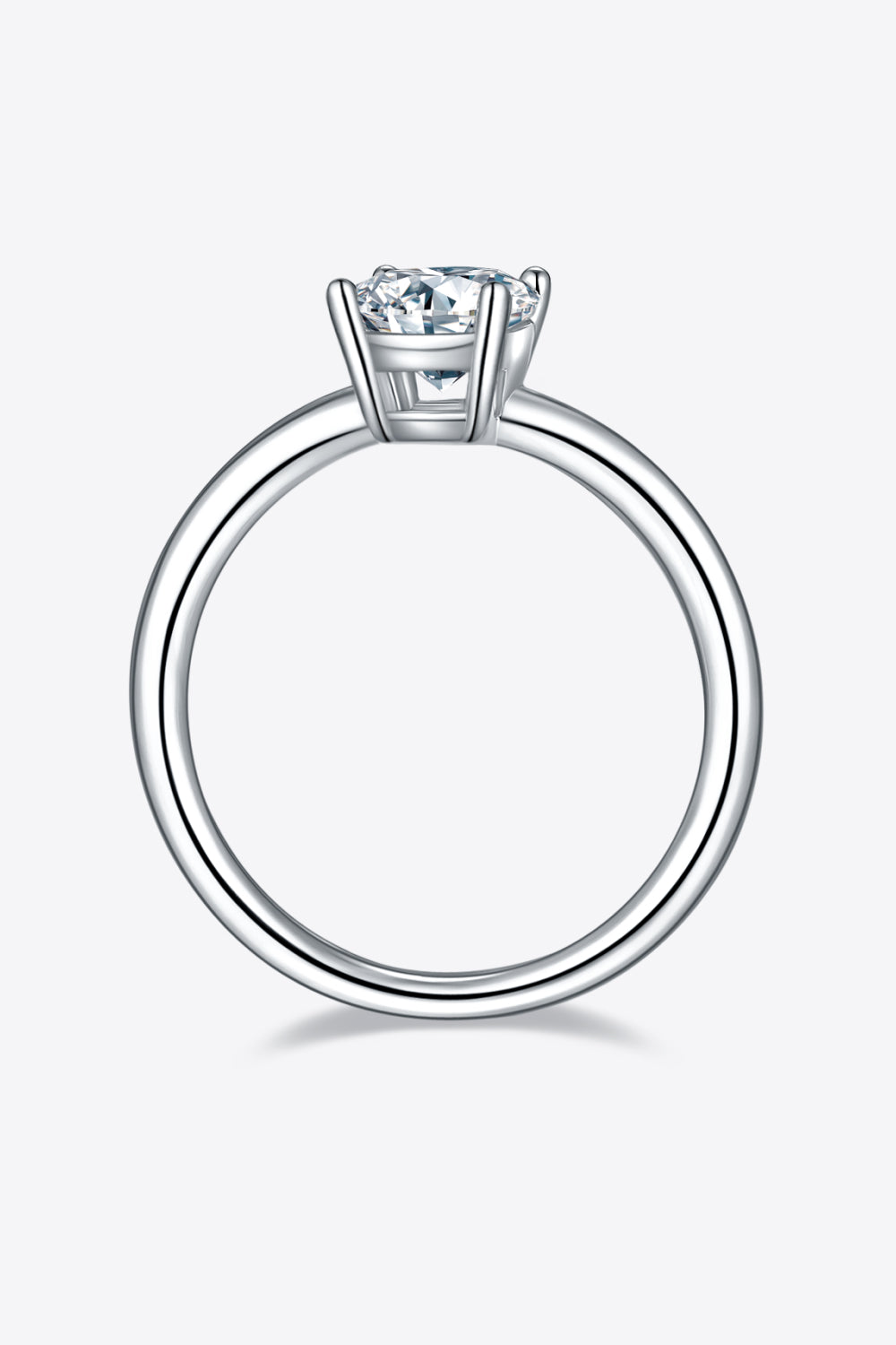 Bague solitaire en argent sterling 925 avec moissanite de 1 carat