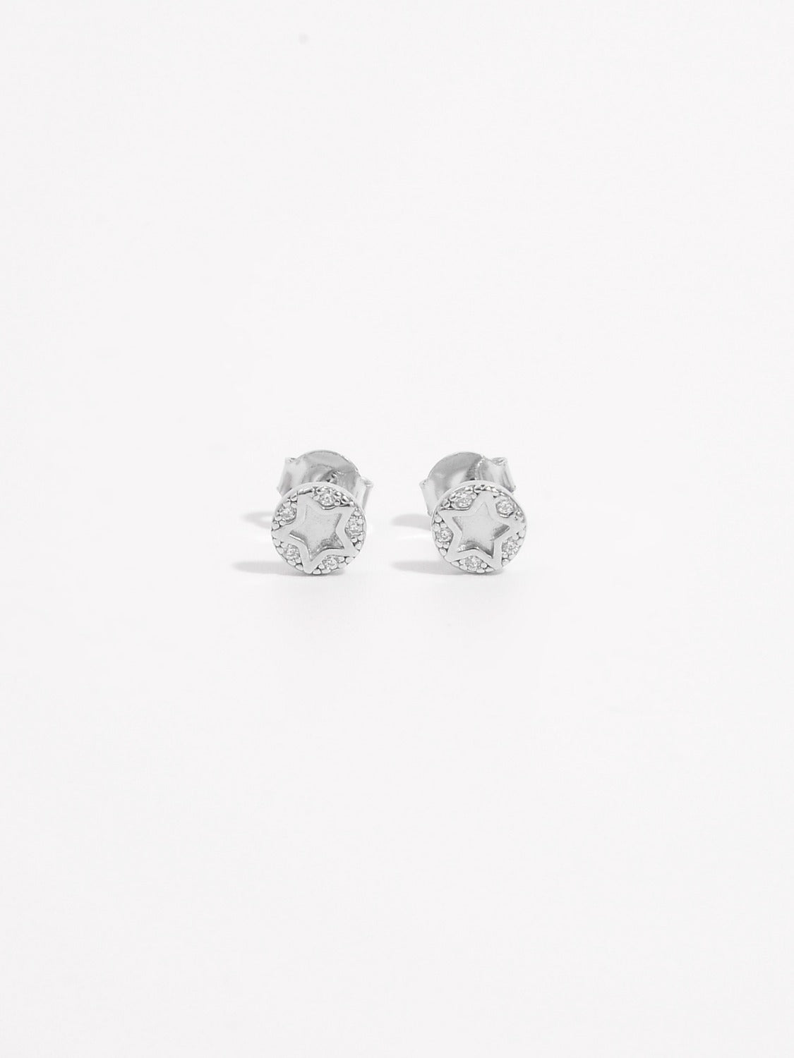 Boucles d'oreilles à tige en argent sterling 925 avec zircons en forme d'étoile