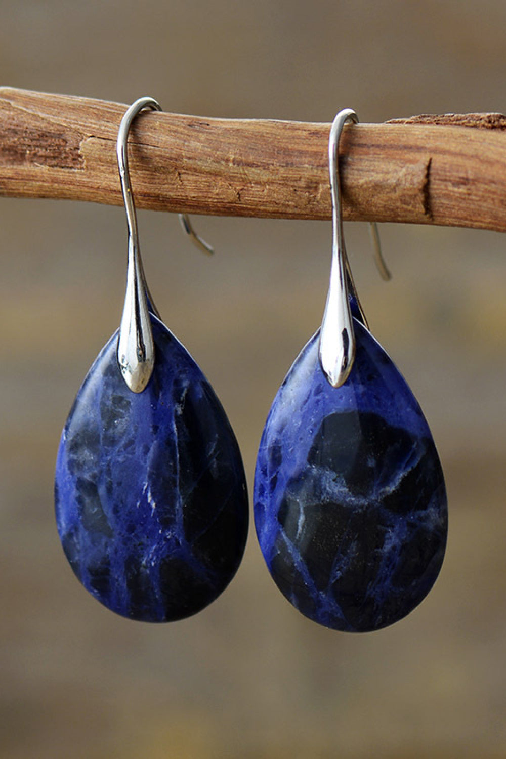 Boucles d'oreilles en forme de larme en pierre naturelle