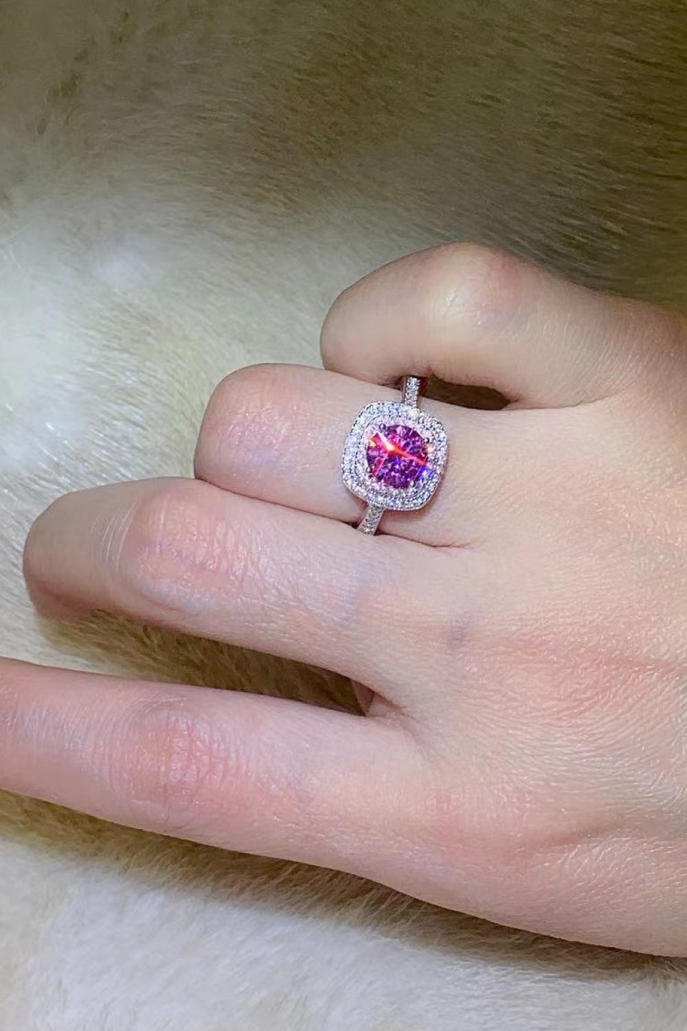 Bague bicolore en moissanite de 1 carat