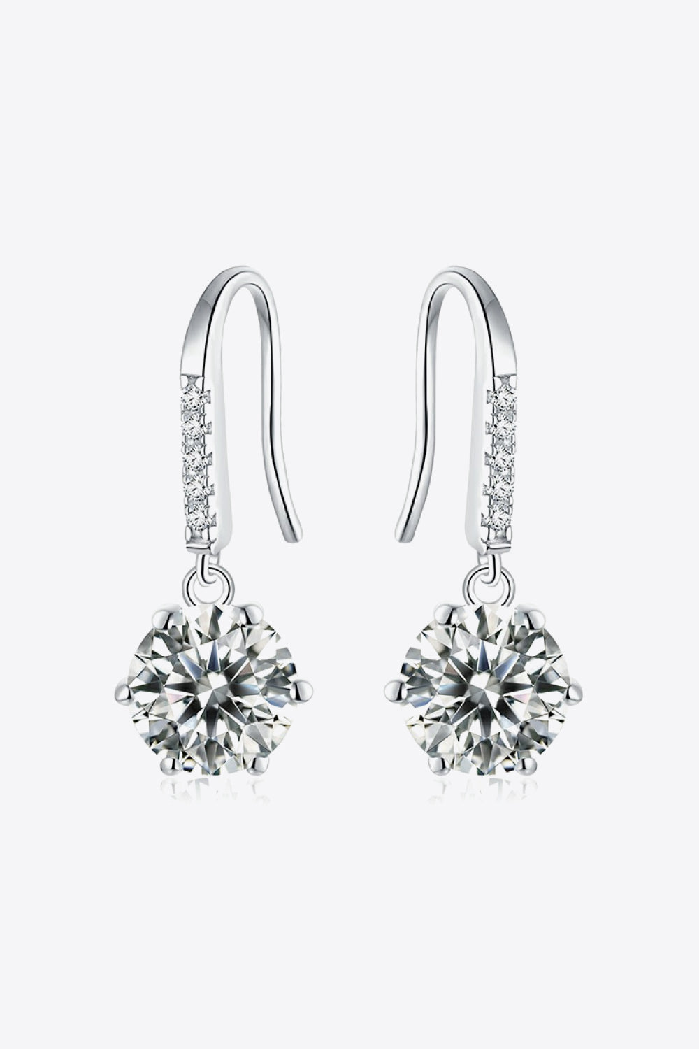 Boucles d'oreilles pendantes en moissanite à 6 griffes