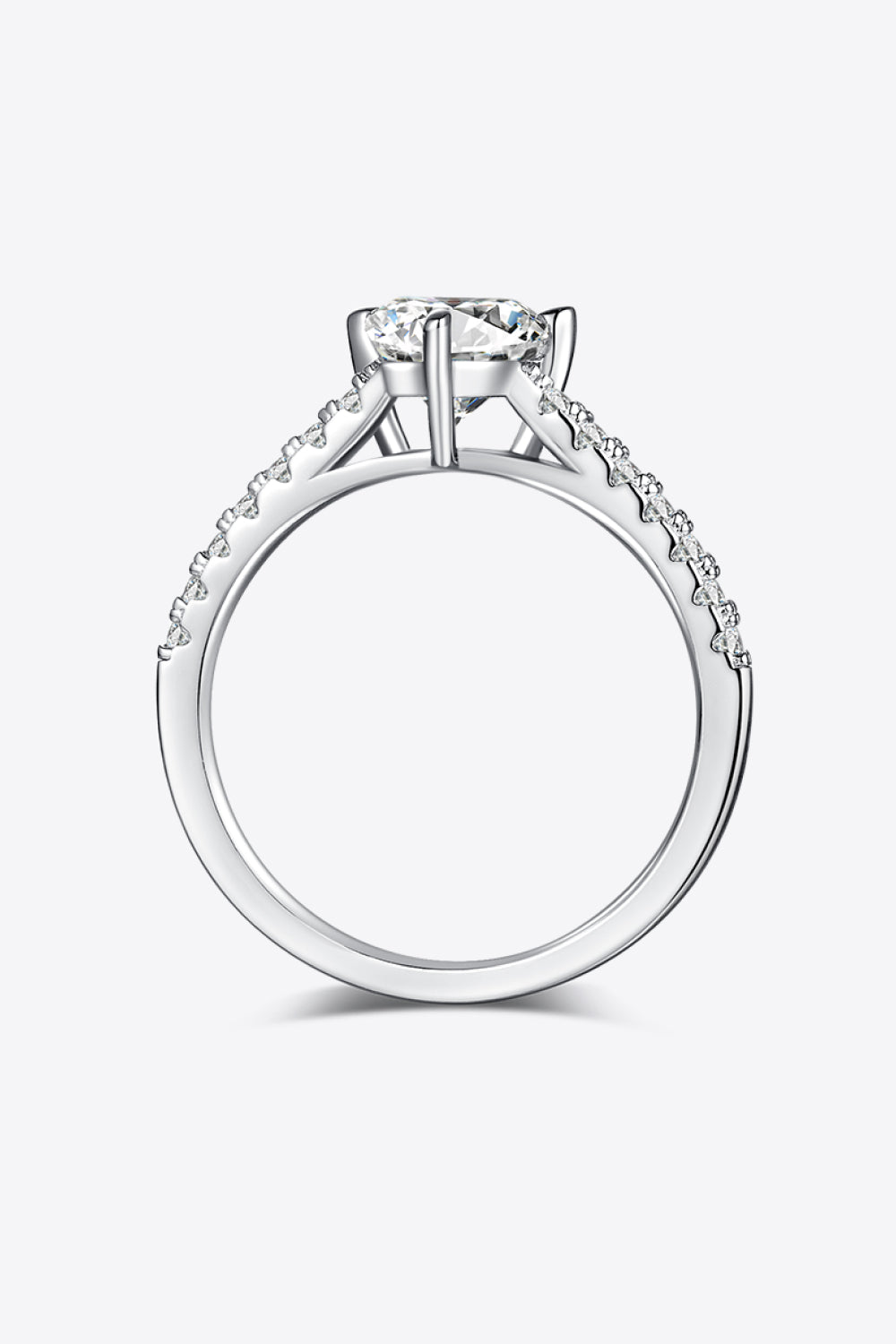 Bague triangulaire en argent sterling 925 avec moissanite de 1 carat