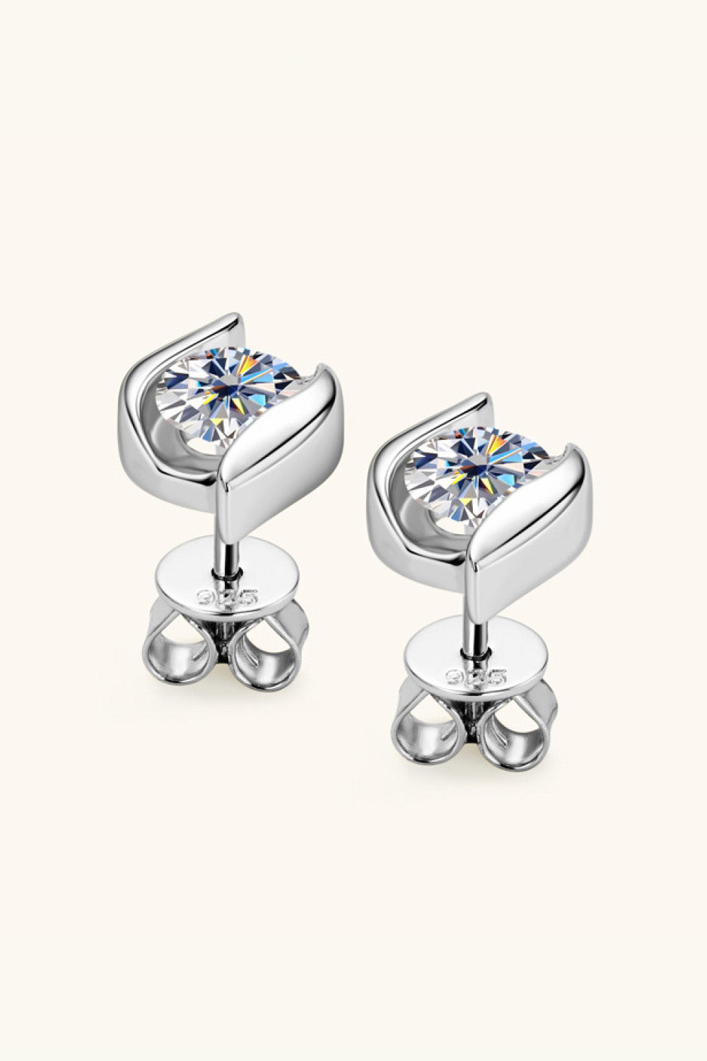 Boucles d'oreilles à tige en argent sterling 925 avec moissanite de 1 carat