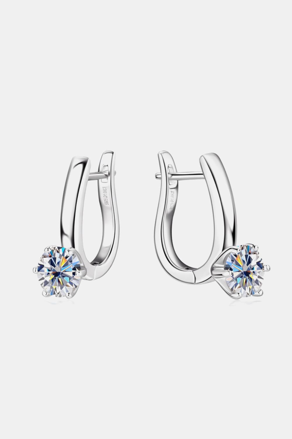 Boucles d'oreilles en argent sterling 925 avec moissanite de 2 carats